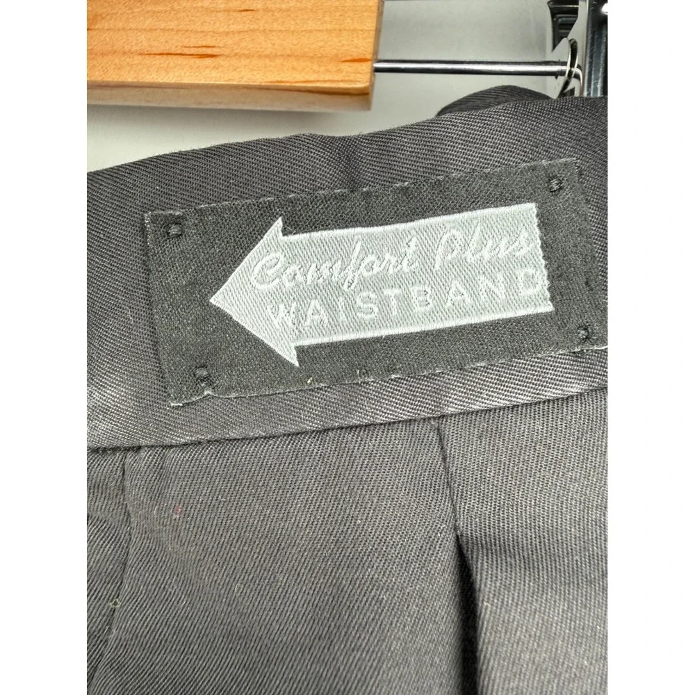VTG Savane Mens Black Comfort Plus Waistband Pleated Dress Pants‎ 36X30 Cuffed